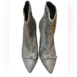 INC International Concepts Sparkling Silver Ankle Booties